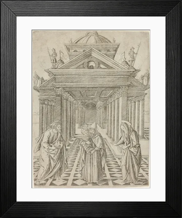 Framed Print : The Presentation in the Temple, plate four from the Life of the Virgin and Christ, c.1470. Creator: Francesco Rosselli Framed Print : The Presentation in the Temple, plate four from the Life of the Virgin and Christ, c.1470. Creator: Francesco Rosselli
