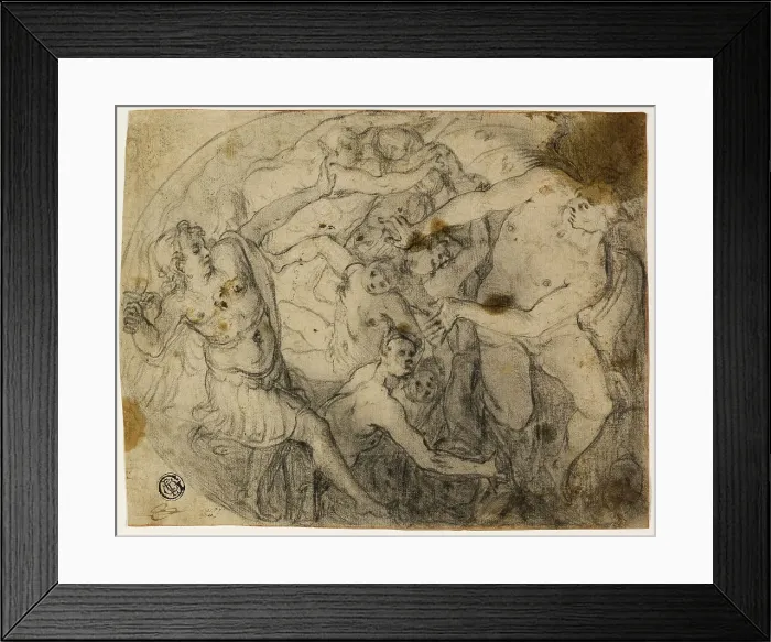 Framed Print : Study for Saint Michael Casting Out Lucifer, 1581 / 83. Creator: Francesco Vanni Framed Print : Study for Saint Michael Casting Out Lucifer, 1581 / 83. Creator: Francesco Vanni