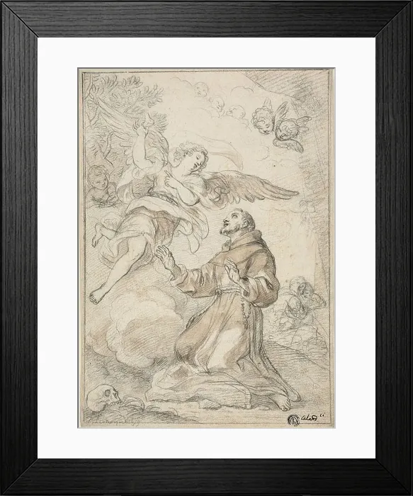 Framed Print : Angel Appearing to Saint Dominic, n.d. Creator: Giacinto Calandrucci Framed Print : Angel Appearing to Saint Dominic, n.d. Creator: Giacinto Calandrucci