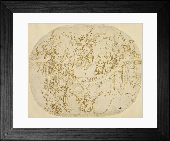 Framed Print : Study for Allegory of Two Quartieri of Florence, 1563 / 65. Creator: Giorgio Vasari Framed Print : Study for Allegory of Two Quartieri of Florence, 1563 / 65. Creator: Giorgio Vasari