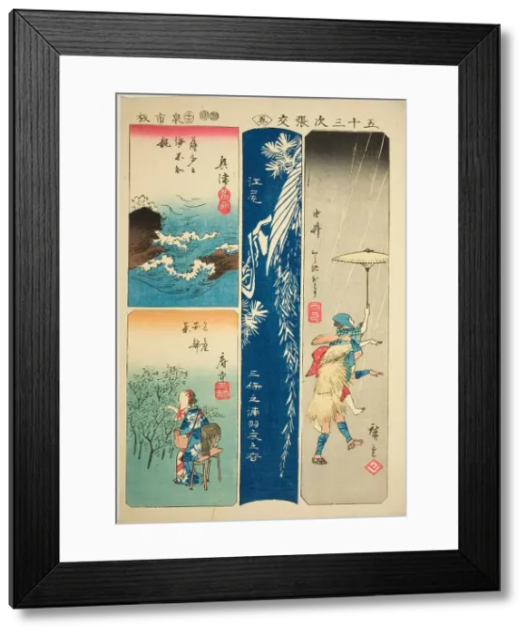 Framed Print : Okitsu, Ejiri, Yui, and Fuchu, no. 5 from the series Cutouts of the Fifty-three Stations... 1852. Creator: Ando Hiroshige. Okitsu, Ejiri, Yui, and Fuchu, no. 5 from the series Cutouts of the Fifty-three Stations... 1852 Framed Print : Okitsu, Ejiri, Yui, and Fuchu, no. 5 from the series Cutouts of the Fifty-three Stations... 1852. Creator: Ando Hiroshige. Okitsu, Ejiri, Yui, and Fuchu, no. 5 from the series Cutouts of the Fifty-three Stations... 1852