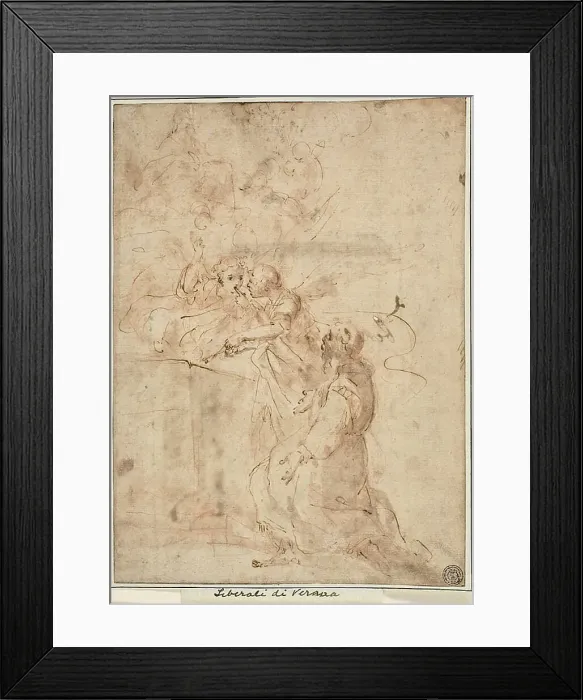 Framed Print : Vision of Saint Francis of Assisi at Portiuncula, n.d. Creator: Giovanni Andrea Donducci Framed Print : Vision of Saint Francis of Assisi at Portiuncula, n.d. Creator: Giovanni Andrea Donducci