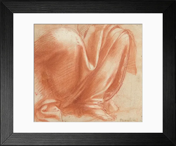 Framed Print : A Drapery Study for the Knees of a Seated Allegorical Figure of Charity (recto)... 1520 / 30. Creator: Giovanni Antonio Sogliani Framed Print : A Drapery Study for the Knees of a Seated Allegorical Figure of Charity (recto)... 1520 / 30. Creator: Giovanni Antonio Sogliani