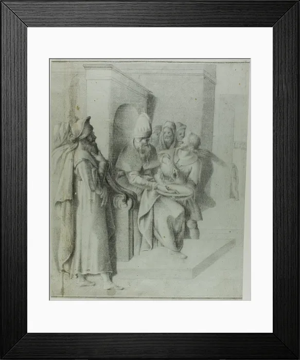 Framed Print : Pilate Washing his Hands, with Christ Being Led Away: Left Portion, n.d. Creator: Giambologna Framed Print : Pilate Washing his Hands, with Christ Being Led Away: Left Portion, n.d. Creator: Giambologna