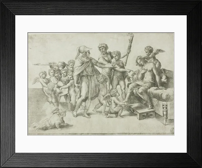 Framed Print : Alexander and Roxana, 16th century. Creator: Giovanni Jacopo Caraglio Framed Print : Alexander and Roxana, 16th century. Creator: Giovanni Jacopo Caraglio