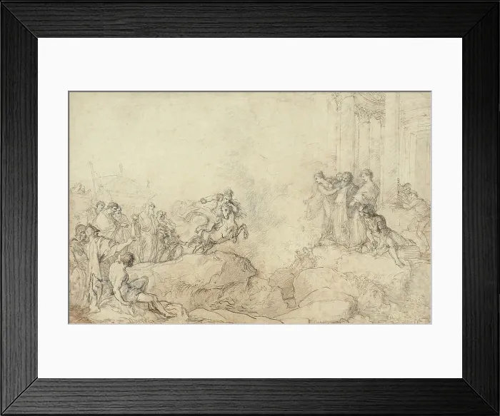 Framed Print : Marcus Curtius Leaping into the Chasm, c.1718. Creator: Giovanni Paolo Panini Framed Print : Marcus Curtius Leaping into the Chasm, c.1718. Creator: Giovanni Paolo Panini