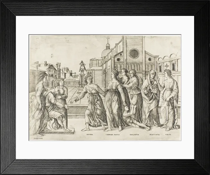 Framed Print : The Calumny of Apelles, 1500 / 1506. Creator: Girolamo Mocetto Framed Print : The Calumny of Apelles, 1500 / 1506. Creator: Girolamo Mocetto