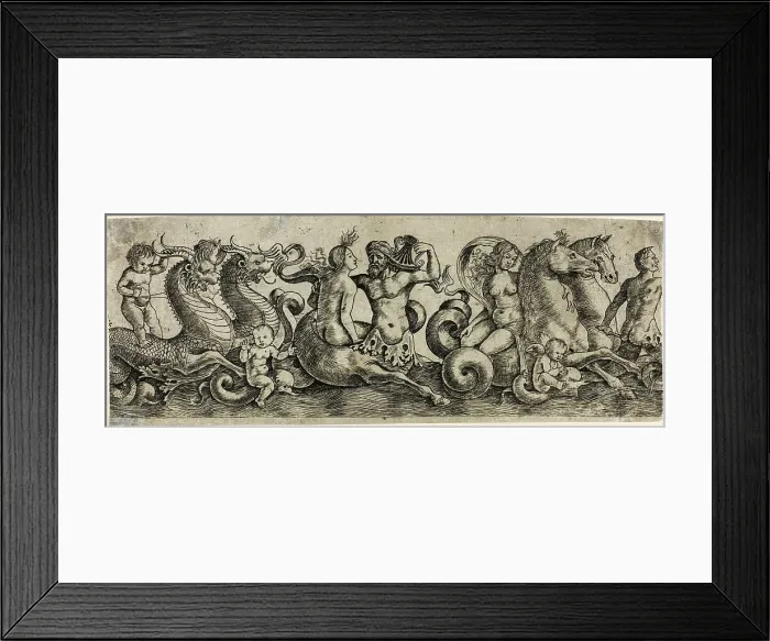 Framed Print : Frieze with Tritons and Nymphs, 1515 / 20. Creator: Girolamo Mocetto Framed Print : Frieze with Tritons and Nymphs, 1515 / 20. Creator: Girolamo Mocetto