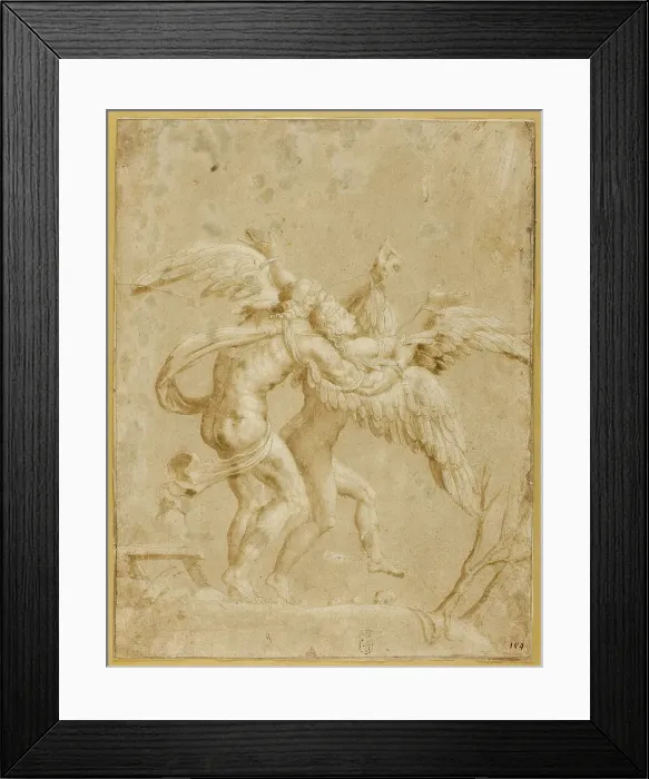 Framed Print : Daedalus and Icarus, early 1530s. Creator: Giulio Romano Framed Print : Daedalus and Icarus, early 1530s. Creator: Giulio Romano