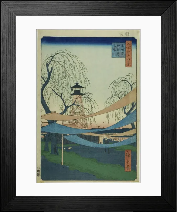 Framed Print : The Hatsune Riding Grounds at Bakuro-cho (Bakuro-cho Hatsune no Baba), from the... 1857. Creator: Ando Hiroshige Framed Print : The Hatsune Riding Grounds at Bakuro-cho (Bakuro-cho Hatsune no Baba), from the... 1857. Creator: Ando Hiroshige
