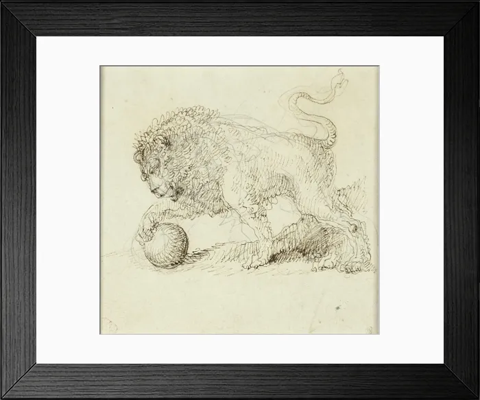 Framed Print : Lion with Ball, n.d. Creator: Giuseppe Bernardino Bison Framed Print : Lion with Ball, n.d. Creator: Giuseppe Bernardino Bison