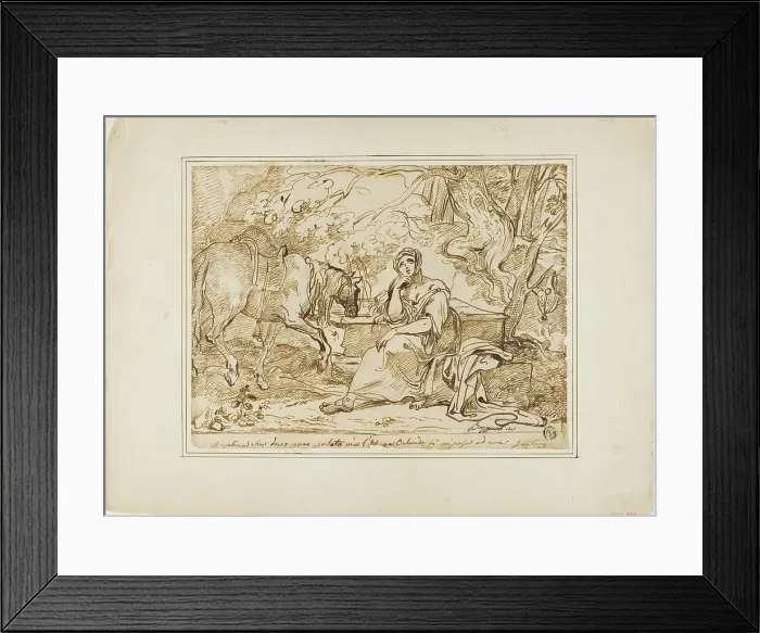 Framed Print : Angelica Resting at a Fountain, n.d. Creator: Giuseppe Bezzuoli Framed Print : Angelica Resting at a Fountain, n.d. Creator: Giuseppe Bezzuoli