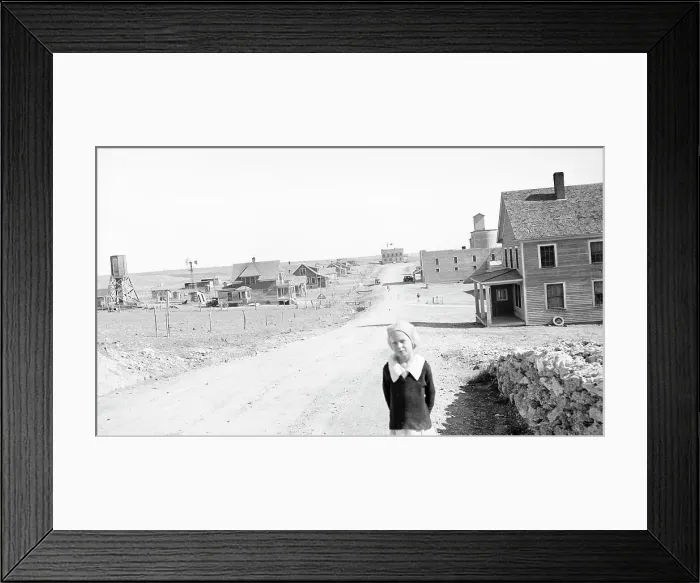 Framed Print : The town of Mills, New Mexico, 1935. Creator: Dorothea Lange Framed Print : The town of Mills, New Mexico, 1935. Creator: Dorothea Lange
