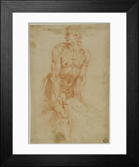 Framed Print : Man Tugging on Sheet: Study for the Entombment [Sacristy of the Certosa di San... 1595 / 96. Creator: Giuseppe Cesari Framed Print : Man Tugging on Sheet: Study for the Entombment [Sacristy of the Certosa di San... 1595 / 96. Creator: Giuseppe Cesari
