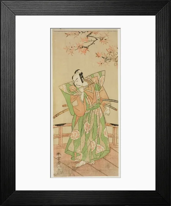 Framed Print : The Actor Ichikawa Danjuro V as Momonoi Wakasanosuke Yasuchika (?) in the Play... c. 1771. Creator: Shunsho Framed Print : The Actor Ichikawa Danjuro V as Momonoi Wakasanosuke Yasuchika (?) in the Play... c. 1771. Creator: Shunsho