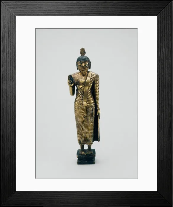 Framed Print : Buddha Standing with Hand in the Gesture of Reassurance (Abhayamudra), 18th century. Creator: Unknown Framed Print : Buddha Standing with Hand in the Gesture of Reassurance (Abhayamudra), 18th century. Creator: Unknown