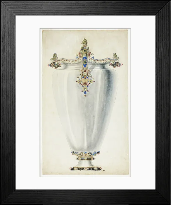 Framed Print : Monumental Jewelled Vase, n.d. Creator: Giuseppe Grisoni Framed Print : Monumental Jewelled Vase, n.d. Creator: Giuseppe Grisoni
