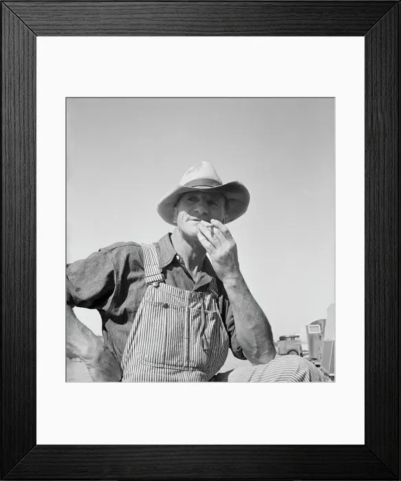 Framed Print : Nebraska farmer come to pick peas, near Calipatria, California, 1939. Creator: Dorothea Lange Framed Print : Nebraska farmer come to pick peas, near Calipatria, California, 1939. Creator: Dorothea Lange