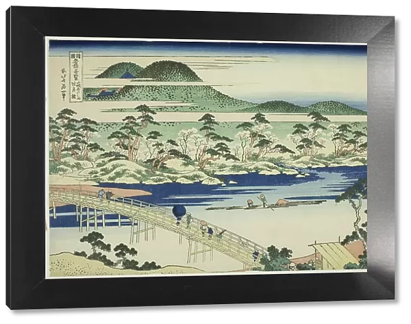 Togetsu Bridge at Arashiyama in Yamashiro Province (Yamashiro Arashiyama no Togetsuk... c. 1833 / 34. Creator: Hokusai)
