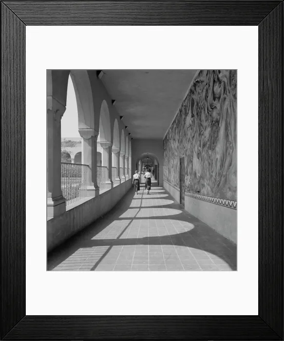Framed Print : High school showing part of Federal Art Project mural decoration, Fullerton, California, 1937. Creator: Dorothea Lange Framed Print : High school showing part of Federal Art Project mural decoration, Fullerton, California, 1937. Creator: Dorothea Lange