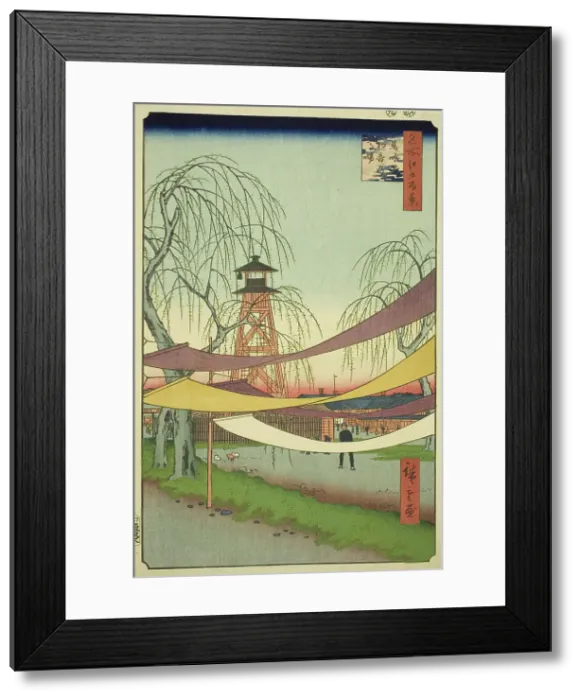 Framed Print : The Hatsune Riding Grounds at Bakuro-cho (Bakuro-cho Hatsune no Baba), from the series... 1857. Creator: Ando Hiroshige Framed Print : The Hatsune Riding Grounds at Bakuro-cho (Bakuro-cho Hatsune no Baba), from the series... 1857. Creator: Ando Hiroshige
