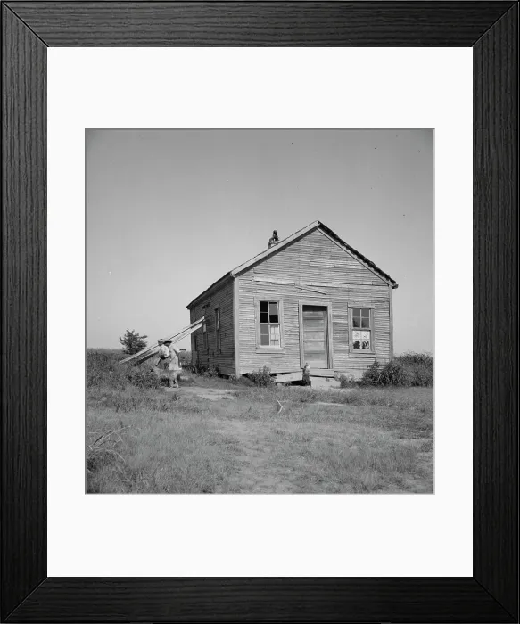 Framed Print : School in center of the mechanized plantation area of the Mississippi Delta, 1937. Creator: Dorothea Lange Framed Print : School in center of the mechanized plantation area of the Mississippi Delta, 1937. Creator: Dorothea Lange