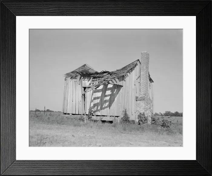 Framed Print : Abandoned tenant cabin of the Mississippi Delta, 1937. Creator: Dorothea Lange Framed Print : Abandoned tenant cabin of the Mississippi Delta, 1937. Creator: Dorothea Lange