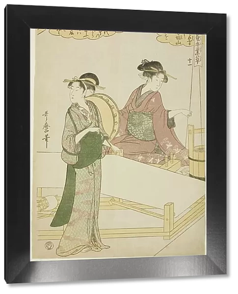 No. 11 (juichi), from the series 'Women Engaged in the Sericulture Industry (Joshoku... c1798 / 1800. Creator: Kitagawa Utamaro. No. 11 (juichi), from the series 'Women Engaged in the Sericulture Industry (Joshoku... c1798 / 1800)