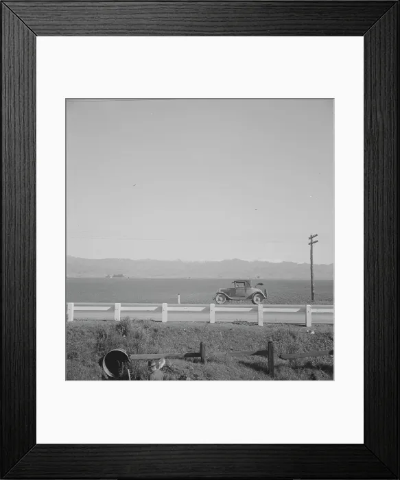 Framed Print : Fields and snow-capped mountains in the home of the pink bean, near King City, California, 1939. Creator: Dorothea Lange. Fields and snow-capped mountains in the home of the pink bean, near King City, California, 1939 Framed Print : Fields and snow-capped mountains in the home of the pink bean, near King City, California, 1939. Creator: Dorothea Lange. Fields and snow-capped mountains in the home of the pink bean, near King City, California, 1939
