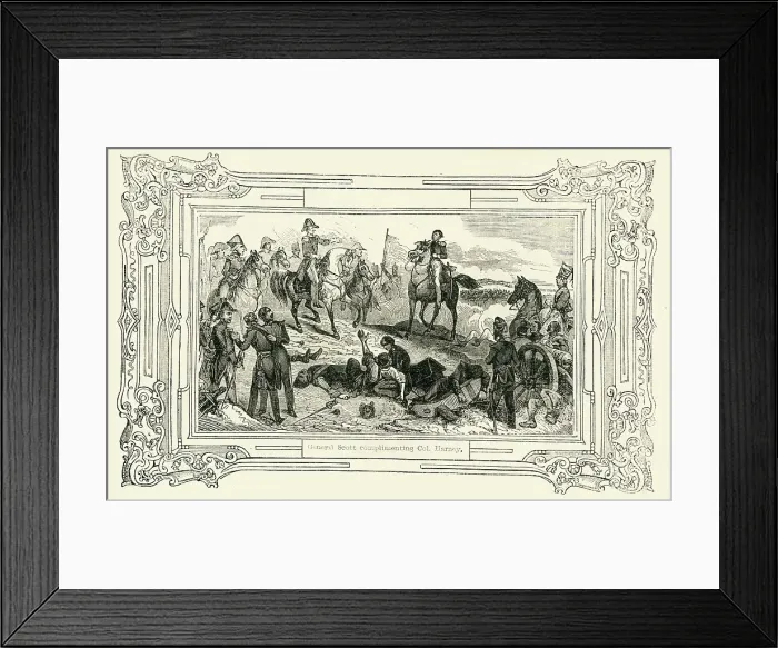 Framed Print : General Scott complimenting Col. Harney, 1849. Creator: Unknown Framed Print : General Scott complimenting Col. Harney, 1849. Creator: Unknown
