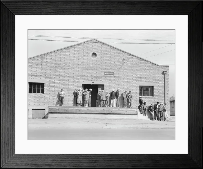 Framed Print : Warehouse, used as distributing office for FSA relief grants... Bakersfield, California, 1938. Creator: Dorothea Lange