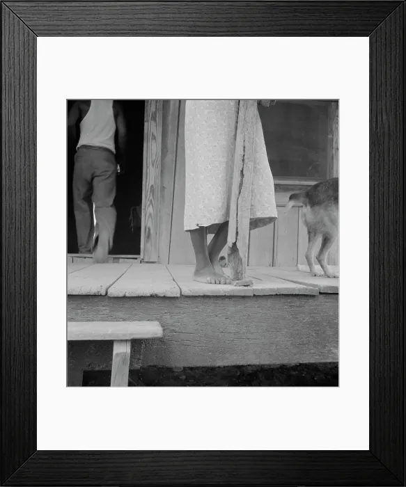 Framed Print : Front porch of sharecropper's cabin, Coahoma County, Mississippi, 1937. Creator: Dorothea Lange Framed Print : Front porch of sharecropper's cabin, Coahoma County, Mississippi, 1937. Creator: Dorothea Lange