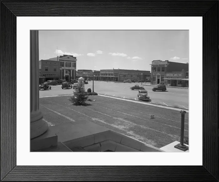 Framed Print : The town square of Memphis, Texas, 1937. Creator: Dorothea Lange Framed Print : The town square of Memphis, Texas, 1937. Creator: Dorothea Lange