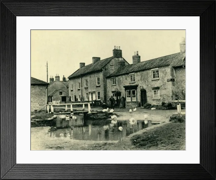 Framed Print : Cottages by the Village Pond, 1943. Creator: Unknown Framed Print : Cottages by the Village Pond, 1943. Creator: Unknown