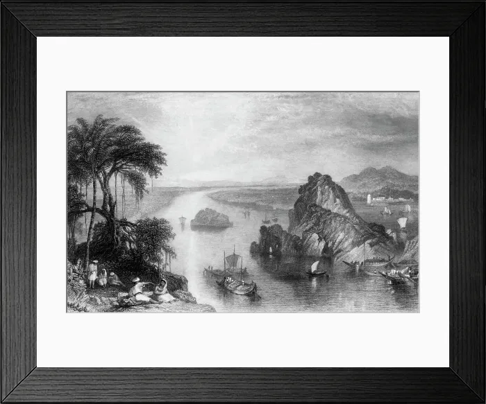 Framed Print : Scene at Colgong on the Ganges, 1845. Creator: Unknown Framed Print : Scene at Colgong on the Ganges, 1845. Creator: Unknown