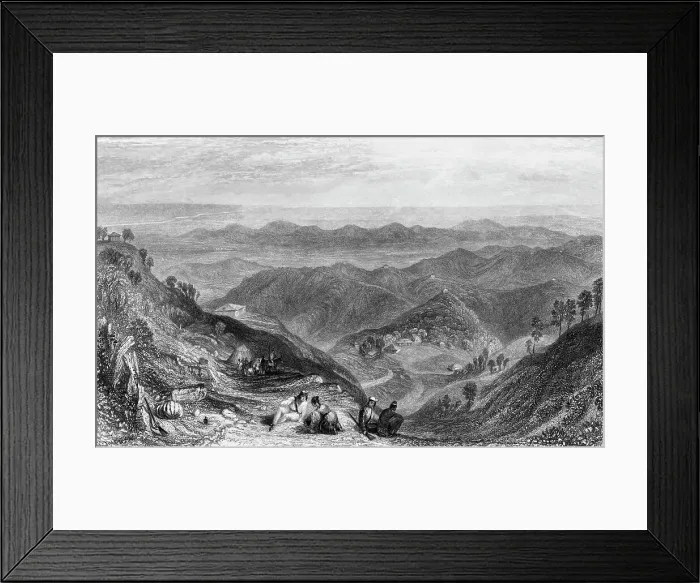 Framed Print : Mussooree and the Dhoon, from Landour, 1845. Creator: Unknown Framed Print : Mussooree and the Dhoon, from Landour, 1845. Creator: Unknown
