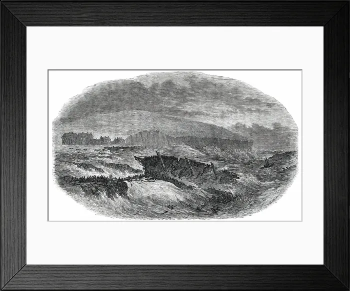 Framed Print : Wreck of the Barque Edmund, on the Duggerna Rocks, Bay of Kilkee, County of Clare, 1850. Creator: Unknown. Wreck of the Barque Edmund, on the Duggerna Rocks, Bay of Kilkee, County of Clare, 1850. Creator: Unknown Framed Print : Wreck of the Barque Edmund, on the Duggerna Rocks, Bay of Kilkee, County of Clare, 1850. Creator: Unknown. Wreck of the Barque Edmund, on the Duggerna Rocks, Bay of Kilkee, County of Clare, 1850. Creator: Unknown