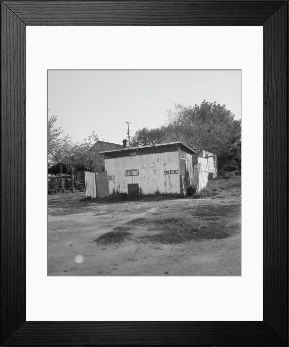 Framed Print : Privy in cheap migratory camp, San Joaquin Valley, California, 1936. Creator: Dorothea Lange Framed Print : Privy in cheap migratory camp, San Joaquin Valley, California, 1936. Creator: Dorothea Lange