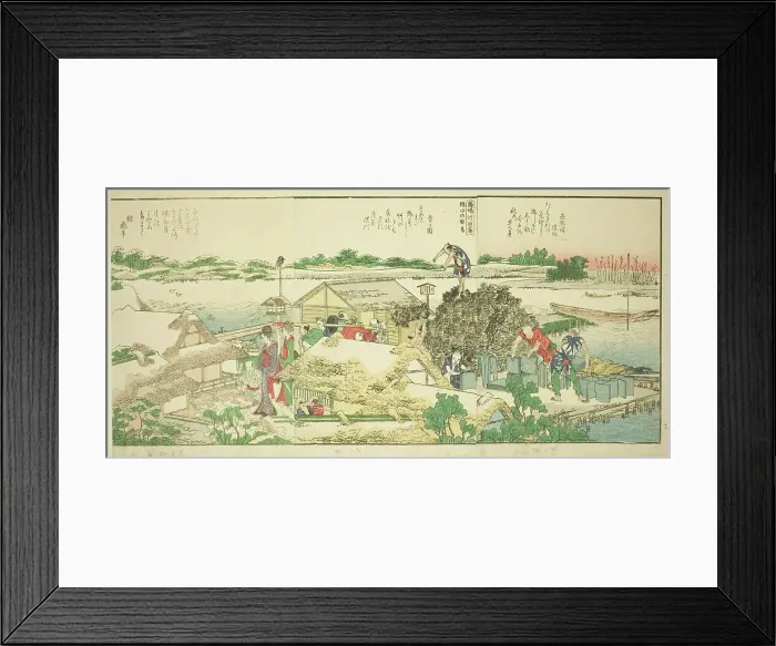 Framed Print : Pages from the illustrated book Panoramic Views along the Banks of the Sumida...1801, 1804, or 806. Creator: Hokusai. Pages from the illustrated book Panoramic Views along the Banks of the Sumida...1801, 1804, or 806. Creator: Hokusai Framed Print : Pages from the illustrated book Panoramic Views along the Banks of the Sumida...1801, 1804, or 806. Creator: Hokusai. Pages from the illustrated book Panoramic Views along the Banks of the Sumida...1801, 1804, or 806. Creator: Hokusai