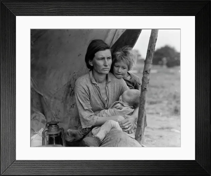 Framed Print : Migrant agricultural worker's family, 1936. Creator: Dorothea Lange Framed Print : Migrant agricultural worker's family, 1936. Creator: Dorothea Lange