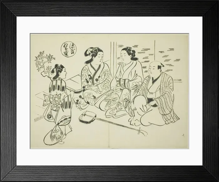 Framed Print : The Momiji-no-ga Chapter from The Tale of Genji (Genji Momiji-no-ga), from a series... c. 1710. Creator: Okumura Masanobu. The Momiji-no-ga Chapter from The Tale of Genji (Genji Momiji-no-ga), from a series... c. 1710 Framed Print : The Momiji-no-ga Chapter from The Tale of Genji (Genji Momiji-no-ga), from a series... c. 1710. Creator: Okumura Masanobu. The Momiji-no-ga Chapter from The Tale of Genji (Genji Momiji-no-ga), from a series... c. 1710
