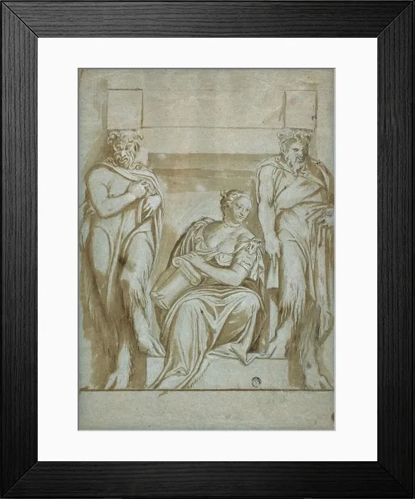 Framed Print : Fortitude (or Strength) Flanked by Two Satyrs, n.d. Creator: Paolo Veronese Framed Print : Fortitude (or Strength) Flanked by Two Satyrs, n.d. Creator: Paolo Veronese
