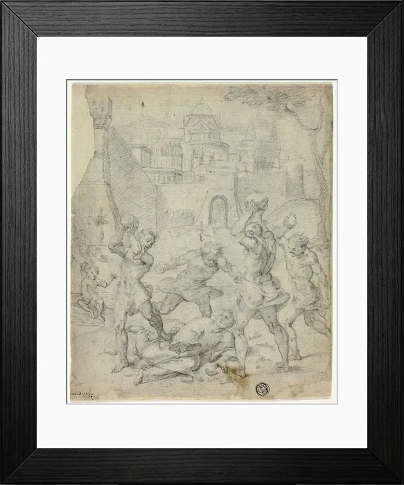 Framed Print : Stoning of Staint Stephen, c.1600. Creator: Unknown Framed Print : Stoning of Staint Stephen, c.1600. Creator: Unknown