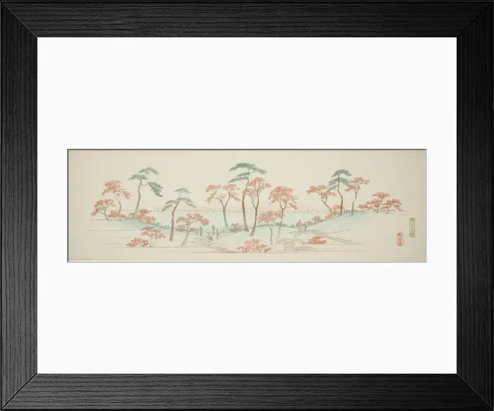Framed Print : Maples at Kaianji Temple (Kaianji koyo), from an untitled series of famous views of the...c1839 / 40. Creator: Ando Hiroshige