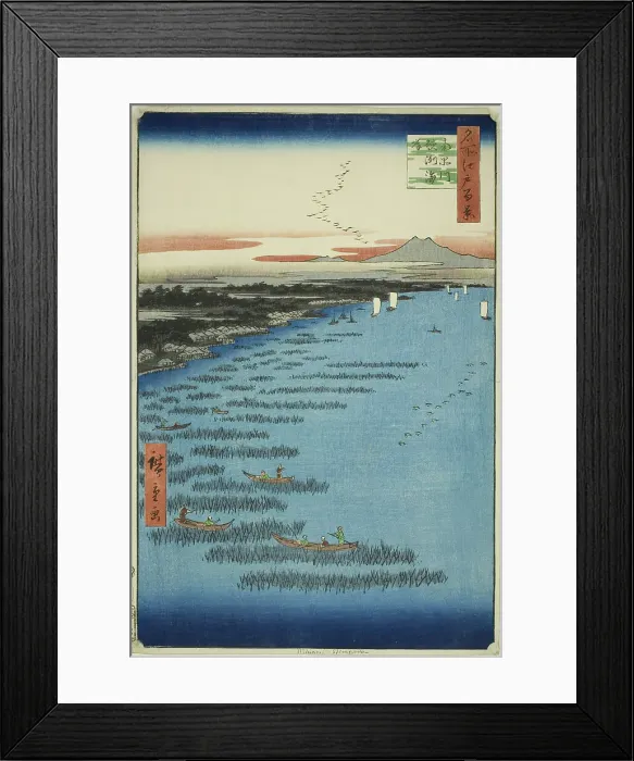 Framed Print : Samezu Coast in South Shinagawa (Minami-Shinagawa Samezu kaigan), from the series... 1857. Creator: Ando Hiroshige