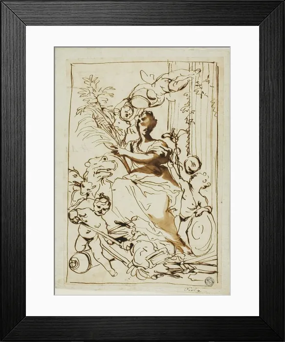 Framed Print : Allegory of Victory, n.d. Creator: Domenico Piola I Framed Print : Allegory of Victory, n.d. Creator: Domenico Piola I