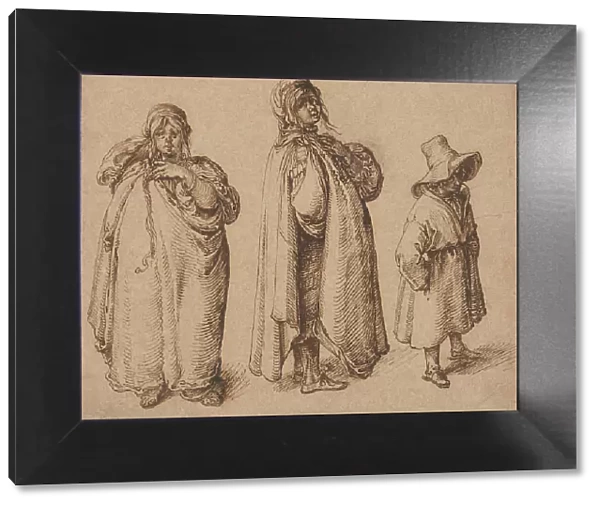 Two Studies of a Roma Woman and a Roma Boy in a Large Hat, c.1605. Creator: Jacques de Gheyn II