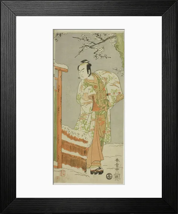 Framed Print : The Actor Arashi Sangoro II as Minamoto no Yoritomo in a dance interlude in scene two... c. 1770. Creator: Shunsho Framed Print : The Actor Arashi Sangoro II as Minamoto no Yoritomo in a dance interlude in scene two... c. 1770. Creator: Shunsho