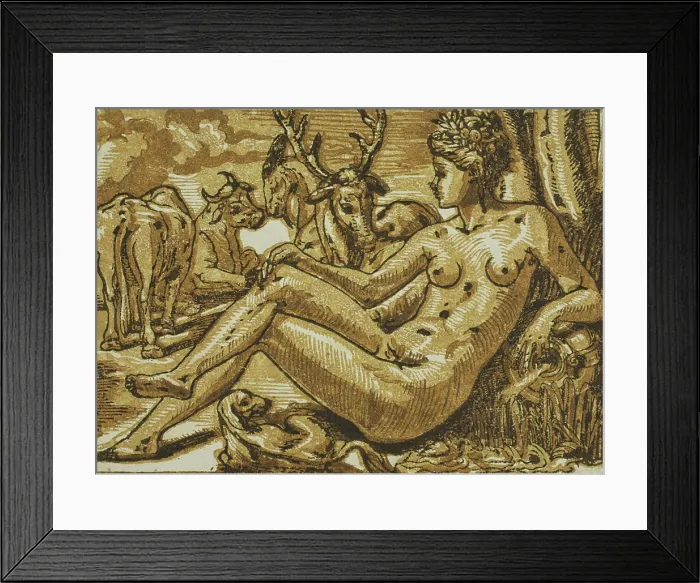 Framed Print : Nymph of Fontainebleau, after 1545. Creator: Unknown Framed Print : Nymph of Fontainebleau, after 1545. Creator: Unknown