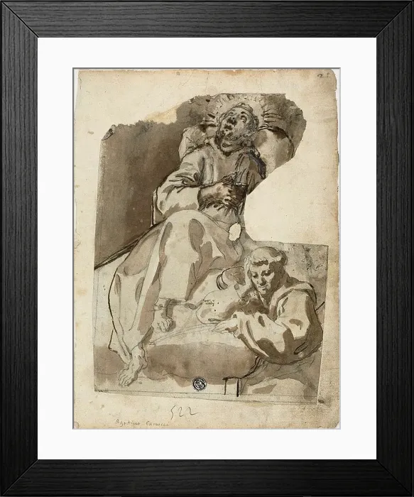 Framed Print : Death of a Saint, c.1580. Creator: Unknown Framed Print : Death of a Saint, c.1580. Creator: Unknown